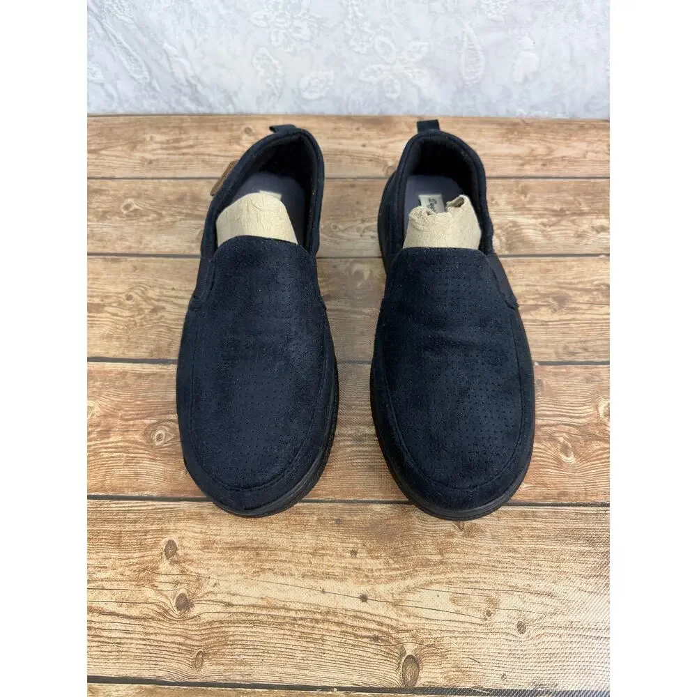 Dearfoams Men's Slippers Size 9-10 Navy Blue Slip On Memory Foam Casual Shoes